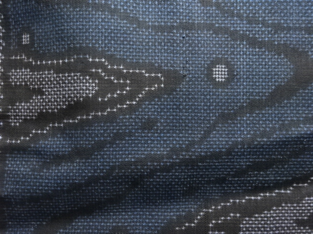 JAPANESE KIMONO / ANTIQUE KIMONO / DORO OSHIMA TSUMUGI / WOVEN STREAM / 5MARUKI